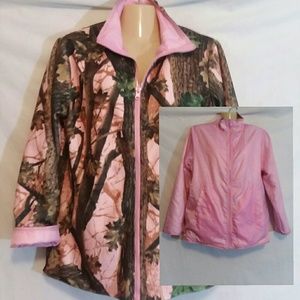 Aqua Stop Reversible Pink Mossy Oak Jacket